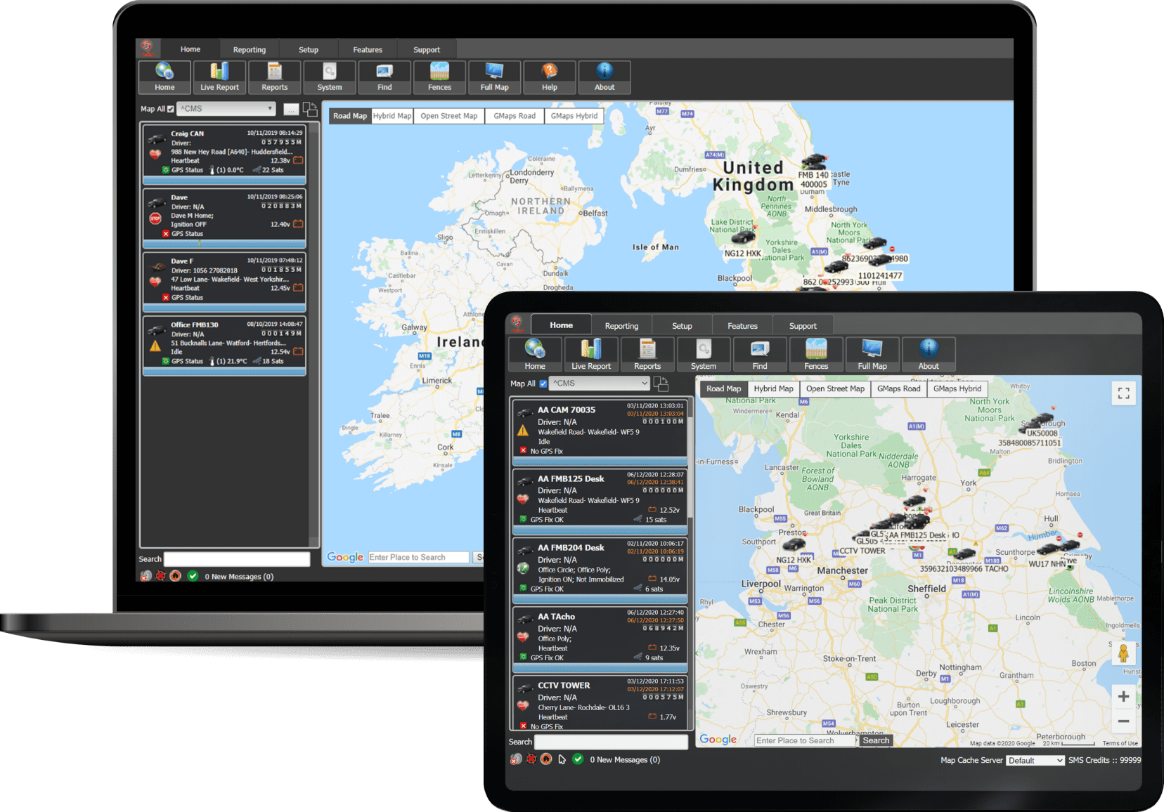 GPS Fleet tracking software platform